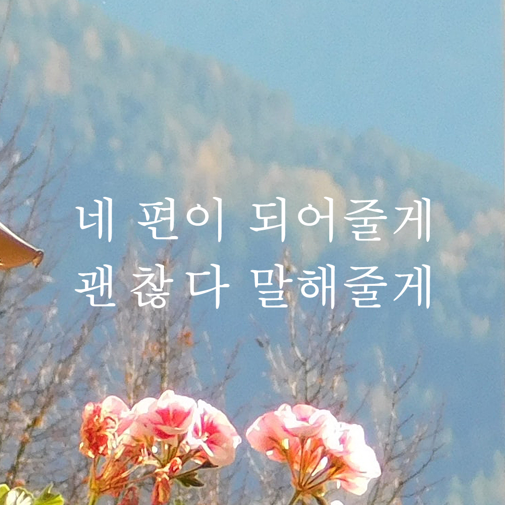 네 편이 되어줄게 괜찮다 말해줄게 레터링 스티커 L-062S검정 이미지 6