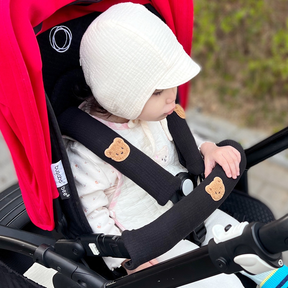 거즈 AIR 곰돌이 유모차 안전바커버 벨트커버 어깨패드