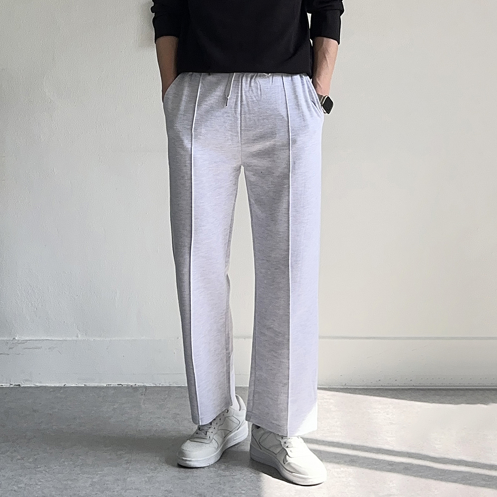 남자 와이드팬츠 트레이닝 밴딩 팬츠 남자 면 바지 - 상세 이미지 3