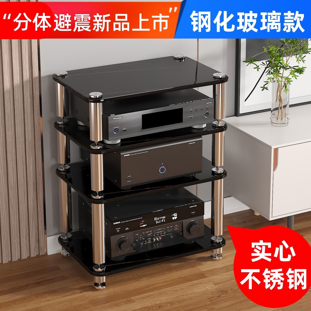 오디오받침대 홈시어터 장식장 자취방 모듈 가구 장식 제트 3단스플릿+야시화이트 - 상세 이미지 2