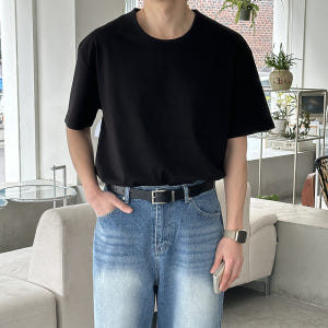 남자반팔티 구김없는 분또 오버핏 남성보트넥반팔티 착용 후기 | 사이즈/핏 총정리 - 상품 이미지 3