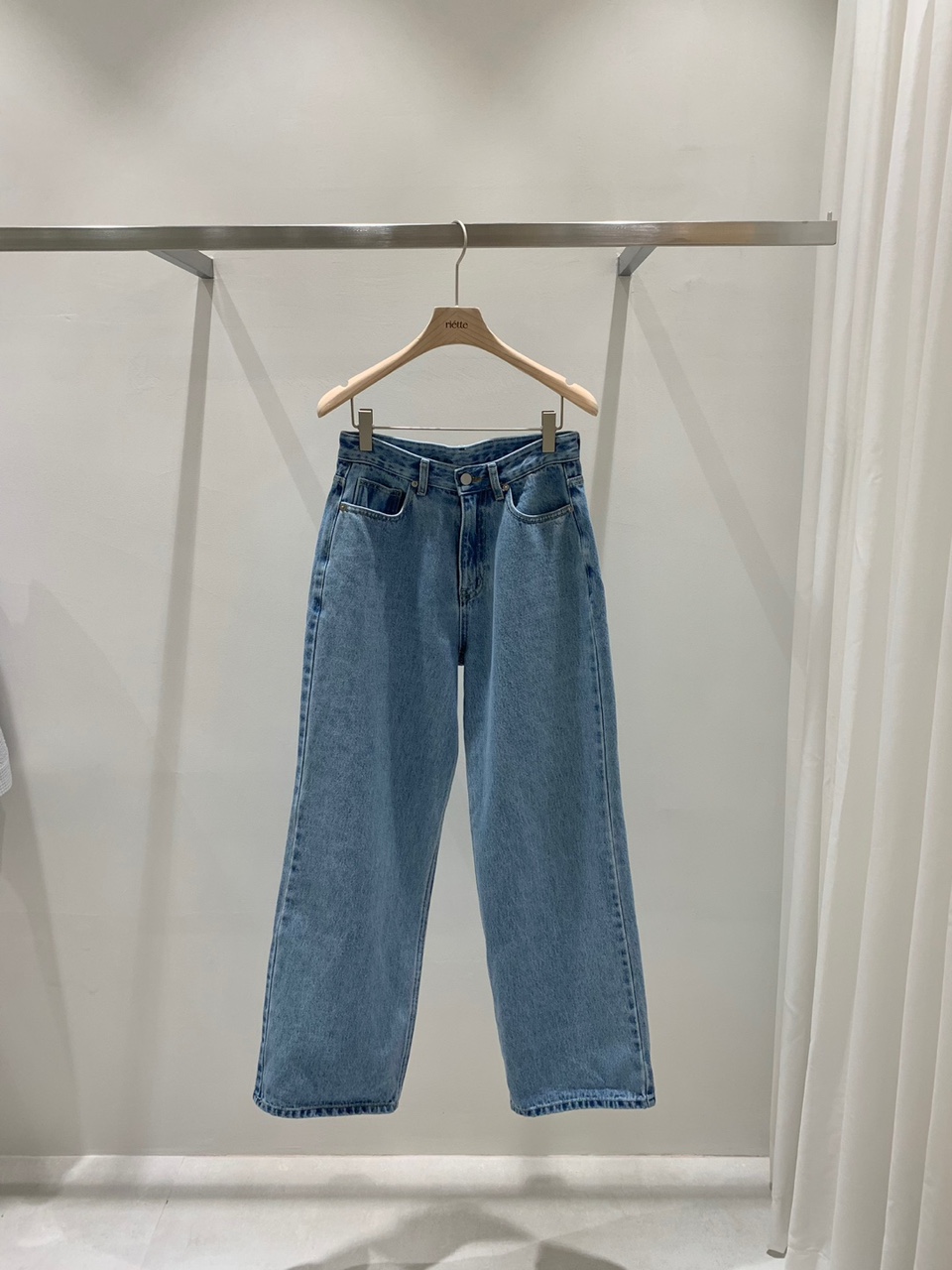당일 / riette 리에뜨 먼트 데님 연청 일자 베이직 바지 진 상세 이미지 6