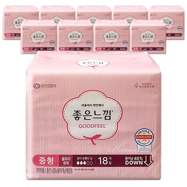 좋은느낌 오리지널 울트라슬림 날개 중형 18매x10개 : 해찬인터내셔널