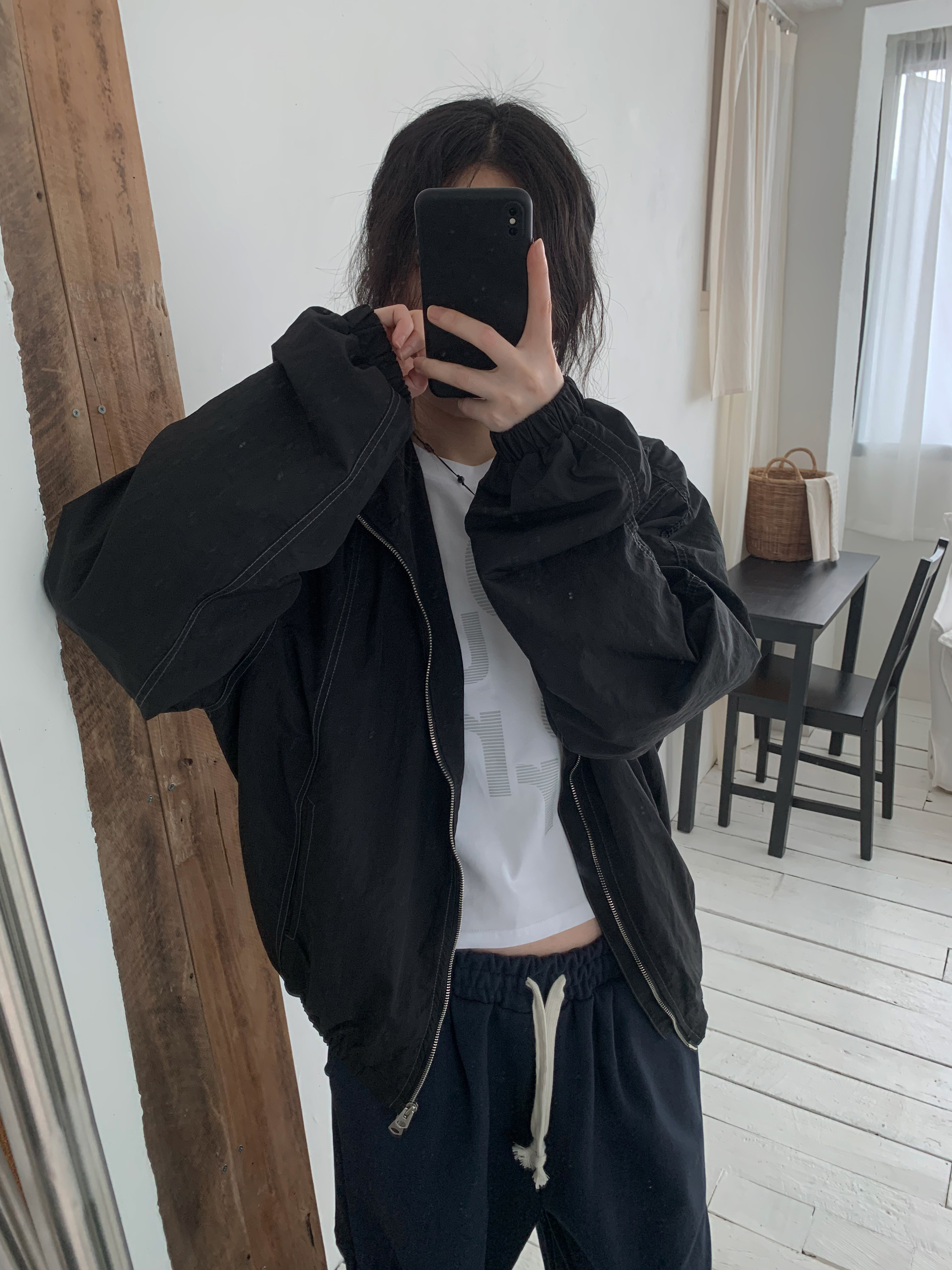 [UNISEX] 셔링 스티치 윈드브레이커 상세 이미지 2