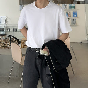 남자반팔티 구김없는 분또 오버핏 남성보트넥반팔티 착용 후기 | 사이즈/핏 총정리 - 상품 이미지 2