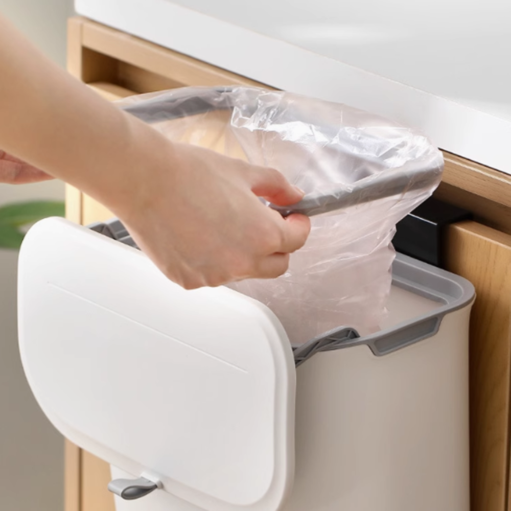 싱크대휴지통 걸이형 주방 초파리 냄새차단 음식물 무타공 수거통 쓰레기통 7L