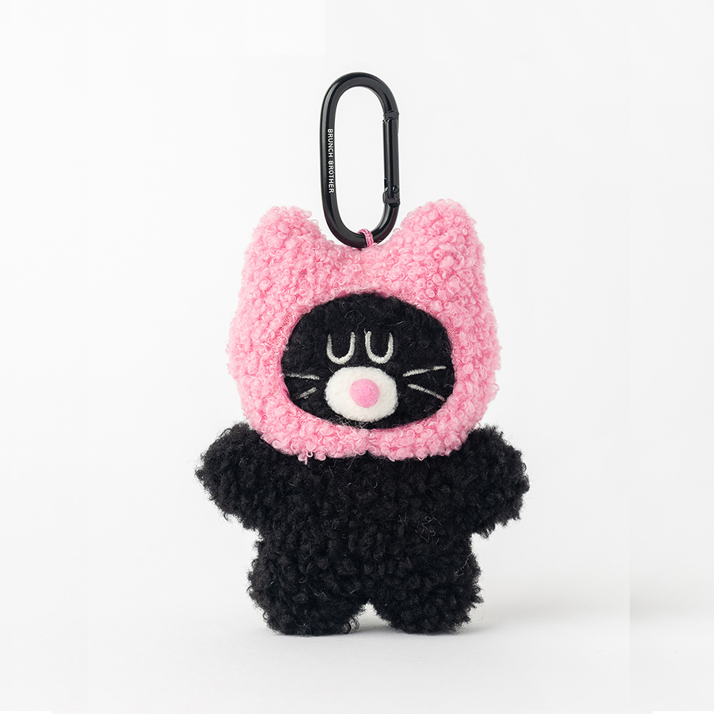천키링 패브릭키링 블랙 고양이 동물 키링 모그리 - 상품 이미지