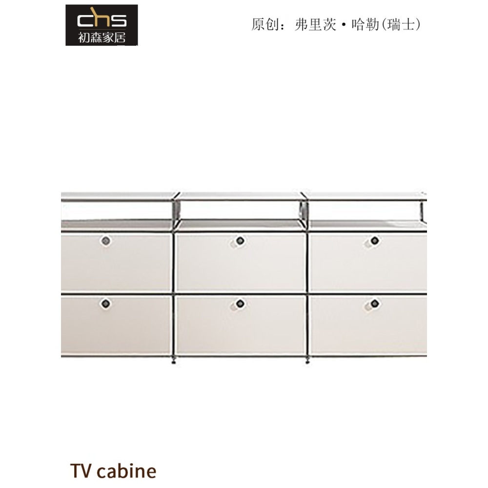 거실 TV 수납장 스테인레스 모듈 서랍장 1500 다이 제트 USM+그룹3개+열3개+레이어3개(드롭도어) - 상세 이미지 2