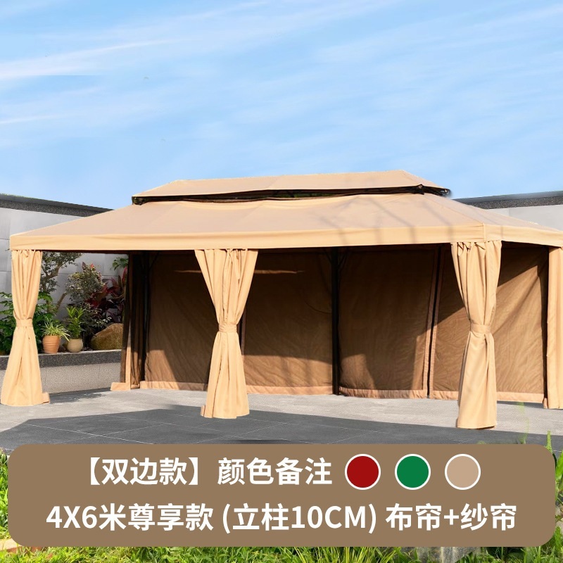 정자 텐트 가제보 마당 초대형 주차 행사 헛간 포장마차 제트 3X3단면(천커튼제외+거즈커튼제외)기둥8CM 기본 베이지-색상문의01040058491 이미지 7