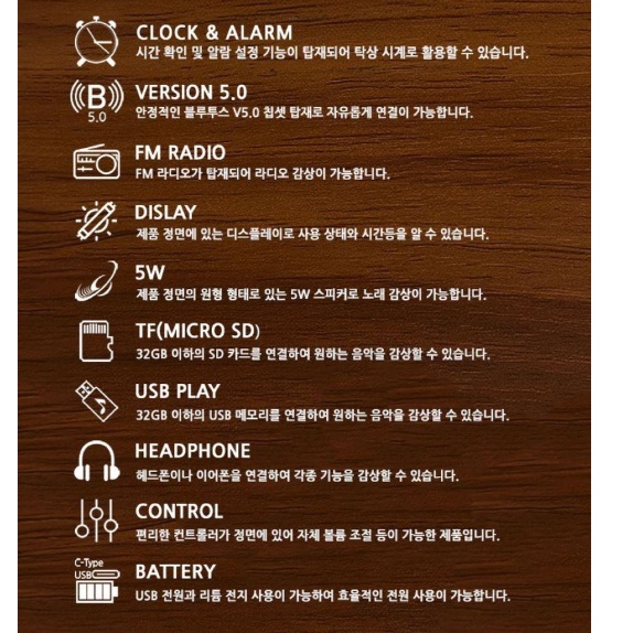 가정용 라디오 주방 라디오 옛날 레트로 고성능 주방용 탁상용 라디오 - 상세 이미지 4
