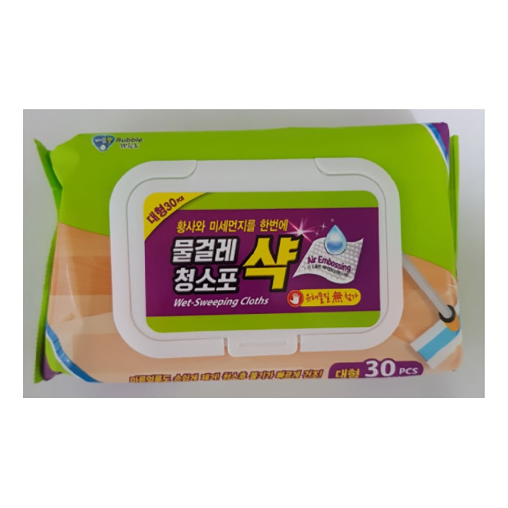 (무배/당일출발) 버블윅 물걸레 청소포 샥 30매(대형) 5개입 깨끗 청결 찌든때제거 냄세 : 깜동반