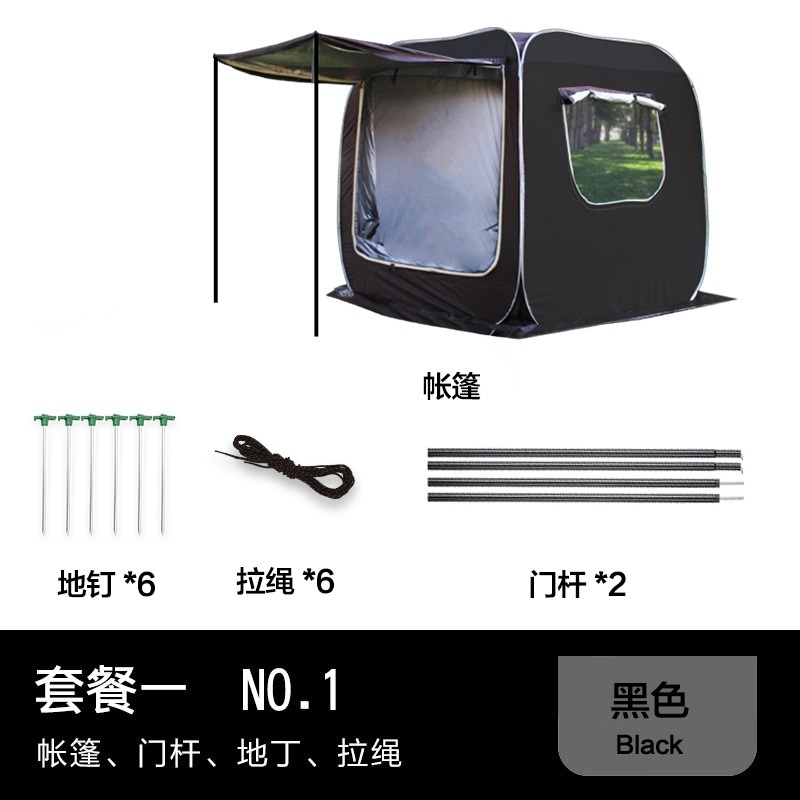 차박 도킹텐트 차량 연결 확장 모기장 4계절 리어 큐브 제트 블랙-패키지하나 3-4명 이미지 7