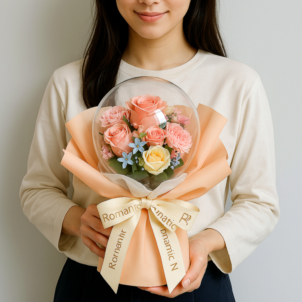 레터링풍선 LED 아크릴 풍선꽃다발 코랄핑크 선물