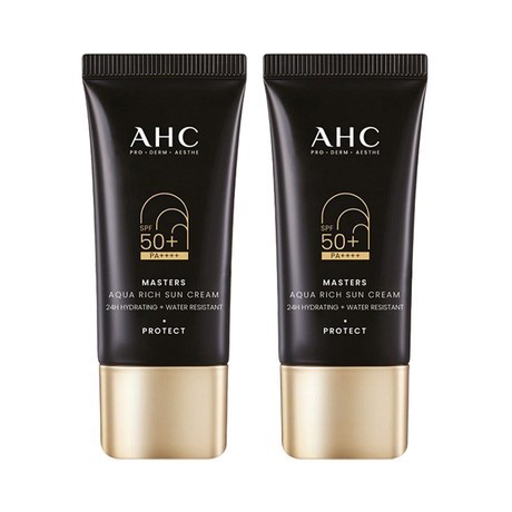 AHC 마스터즈 아쿠아 리치 선크림 30ml+30ml(SPF50+) 최신제조정품 유통기한2027년. : 셀러N