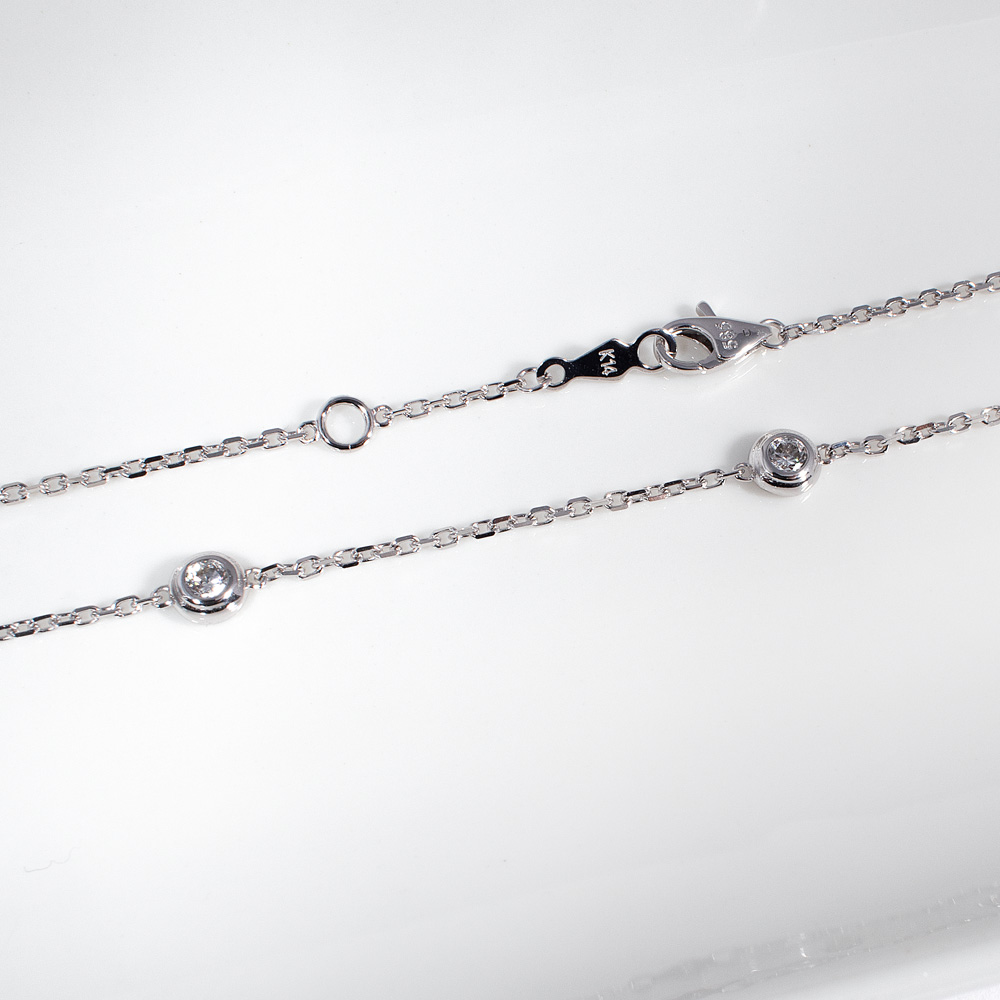 2.8mm 랩 다이아 8개 미니 베젤 라운드 레이어드 목걸이 이미지 7