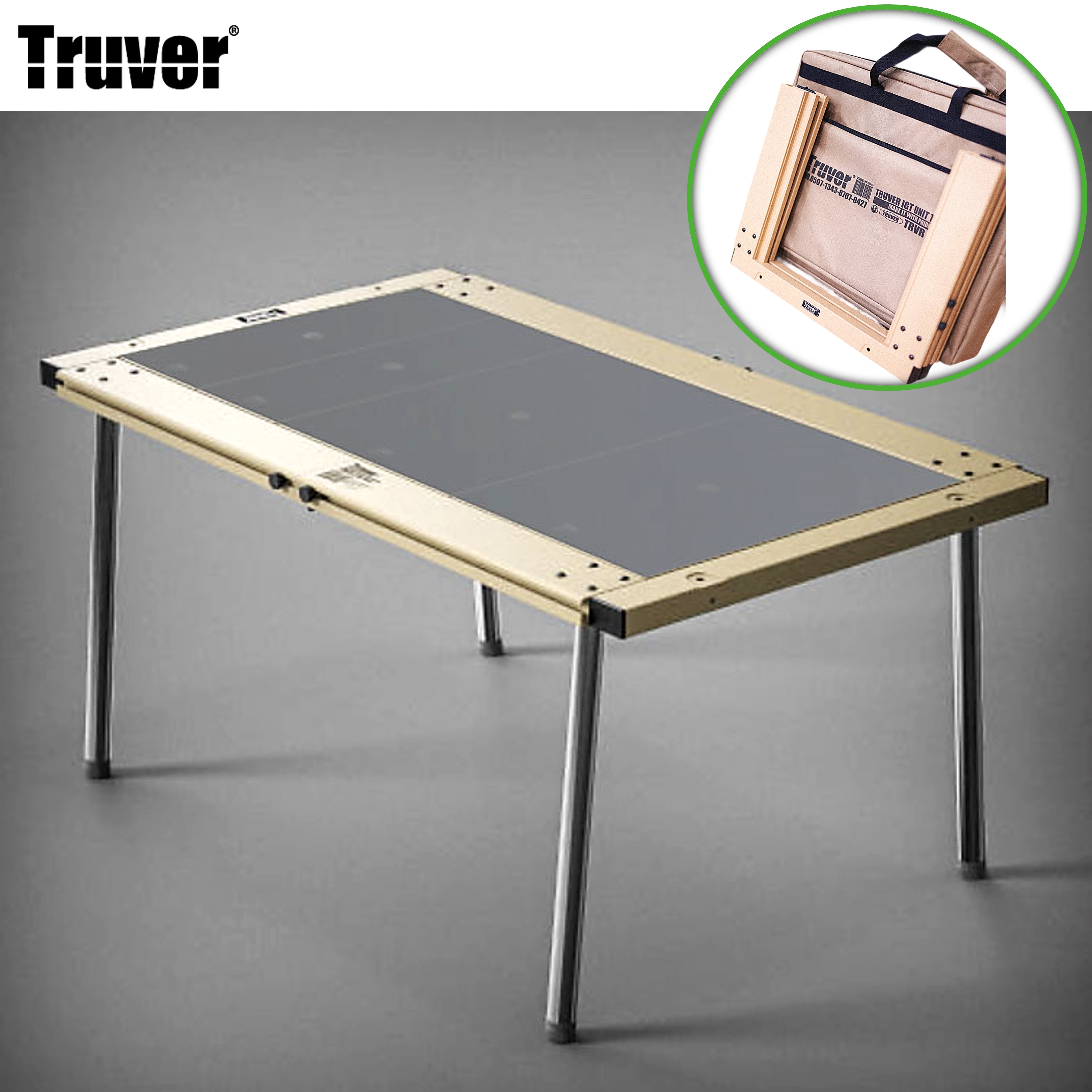 트루버 igt 테이블 캠핑 보조 사이드 폴딩 접이식 휴대용 프레임 다리