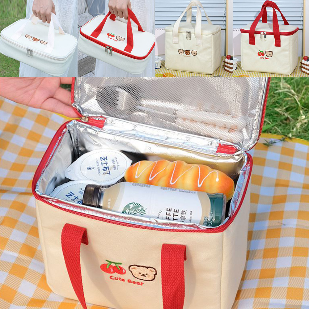 대용량 큐티 보냉백 귀여운 아이스백 휴대용 도시락 가방