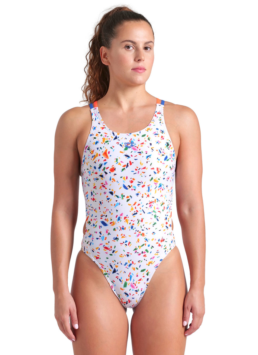아레나 여성 콘페티 테크멀티백 원피스 수영복 White Multi Mixed, 28 - 상품 이미지