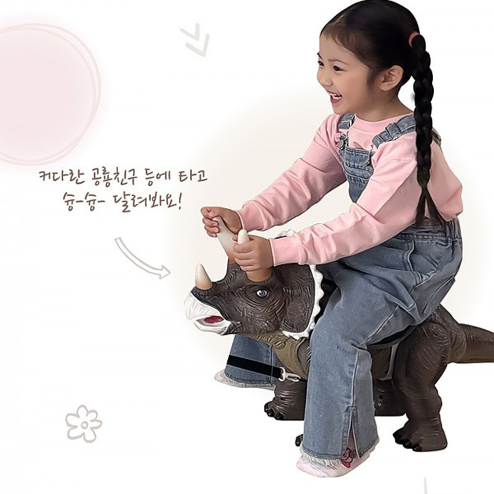 아기 붕붕카 실내 장난감 트리케라톱스 쥬라기월드 공룡 어린이날 선물 - 상세 이미지 4