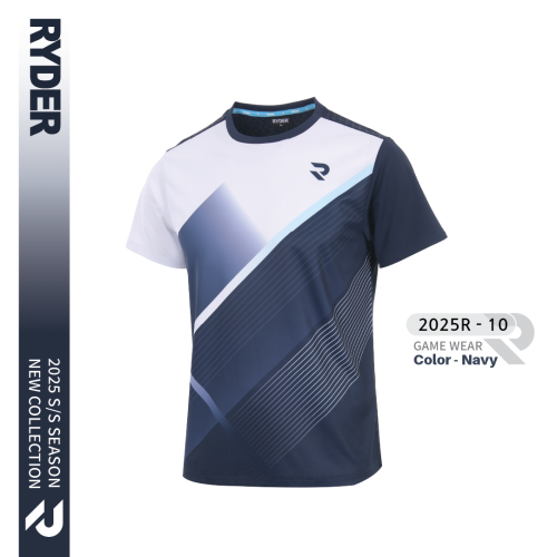 라이더 RYDER 2025R-10 경기복 남성/여성 게임웨어 반팔티 배드민턴 탁구 스쿼시 스포츠의류 - 메인 이미지
