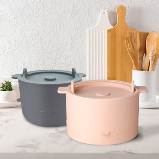 (1+1)칼로피그 실리콘 저당밥솥 혈당관리 저당 저탄수화물 저칼로리 다이어트 전자레인지