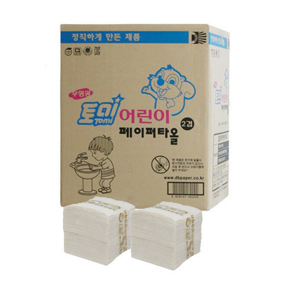 토미 어린이 핸드타올 무형광 6000매 2겹 페이퍼타올 어린이집 유치원등 손티슈 핸드페이퍼 : 럭키유8