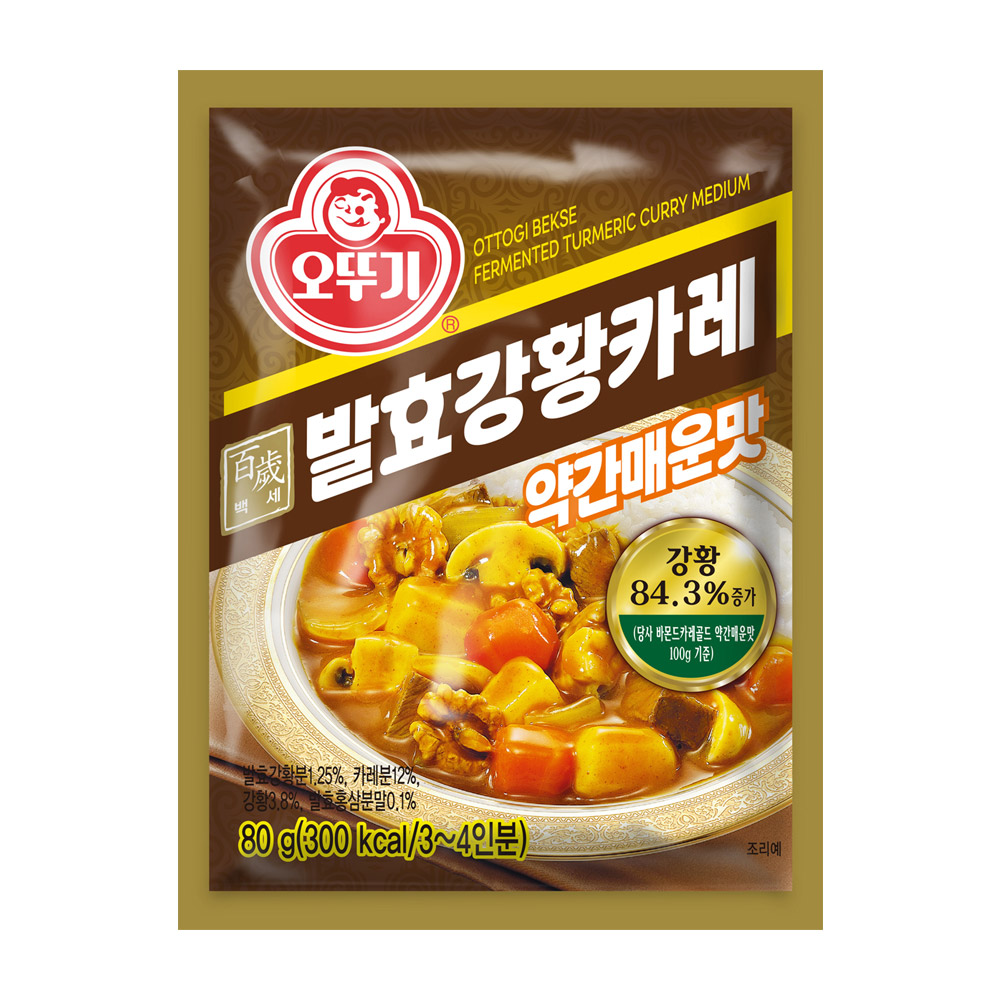 오뚜기 백세발효강황카레 약간매운맛, 80g, 1개