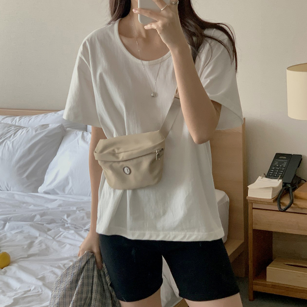 이지데이 U넥 루즈핏 무지 반팔 티셔츠 (5color) 오버핏 이너 운동 러닝 레이어드 기본 T - 상품 이미지