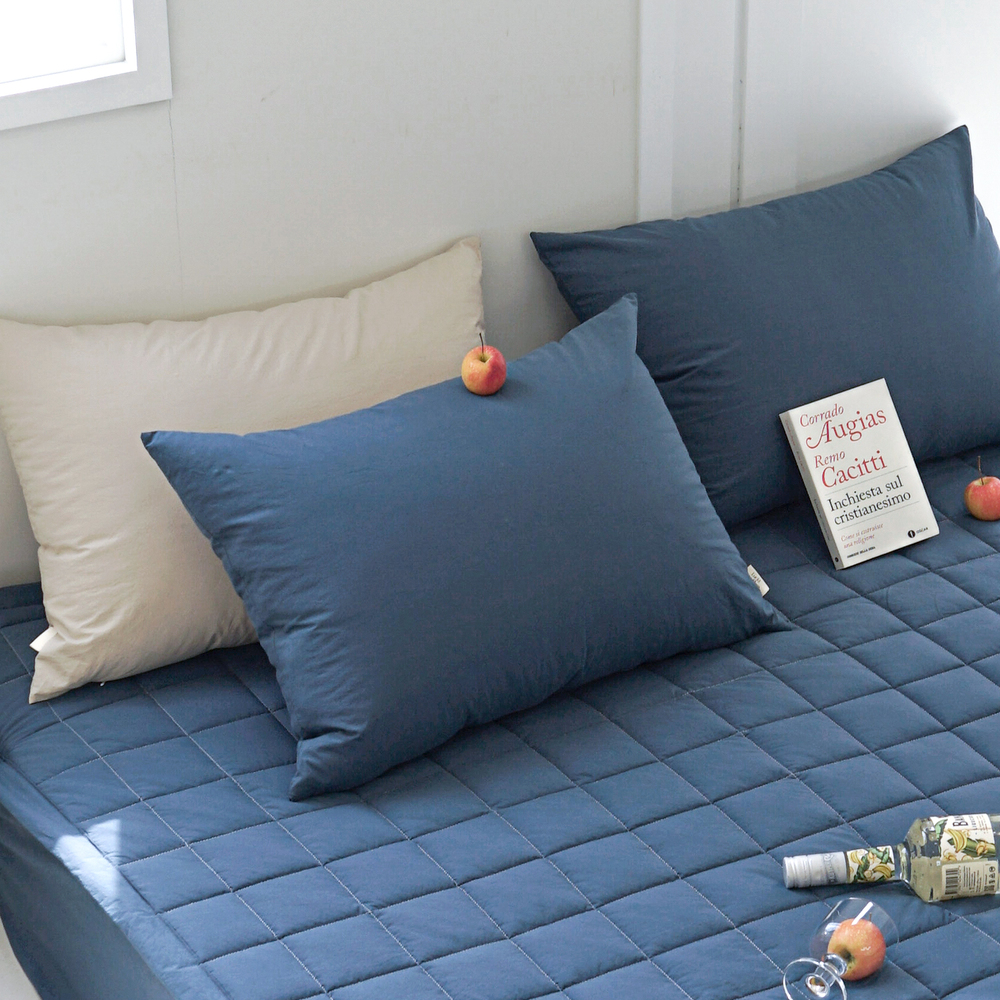 허쉬 60수 고밀도 바이오워싱 순면 베개커버 녹턴 네이비, 40x60cm