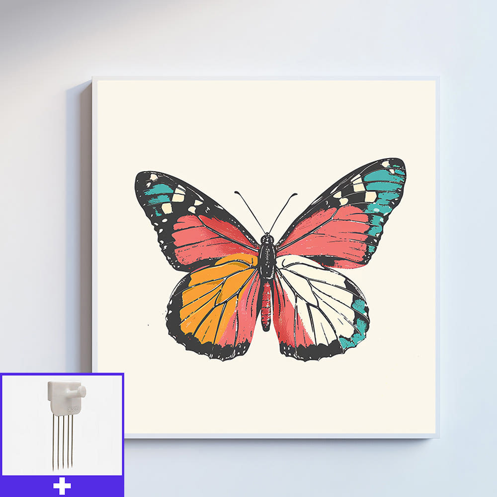 하얀 나비 45x45cm 무광화이트 알루미늄액자 나비그림 - 상세 이미지 5