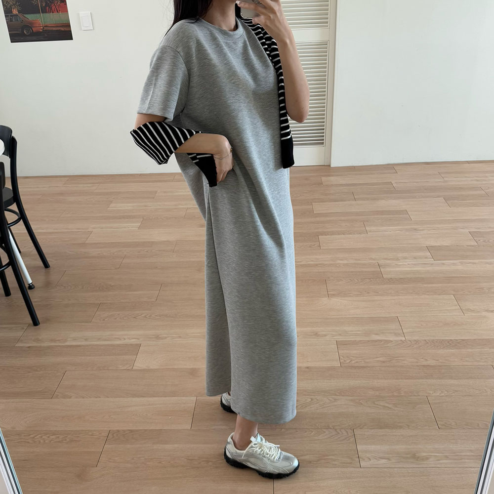 반팔롱원피스 H라인 맥시 빅사이즈