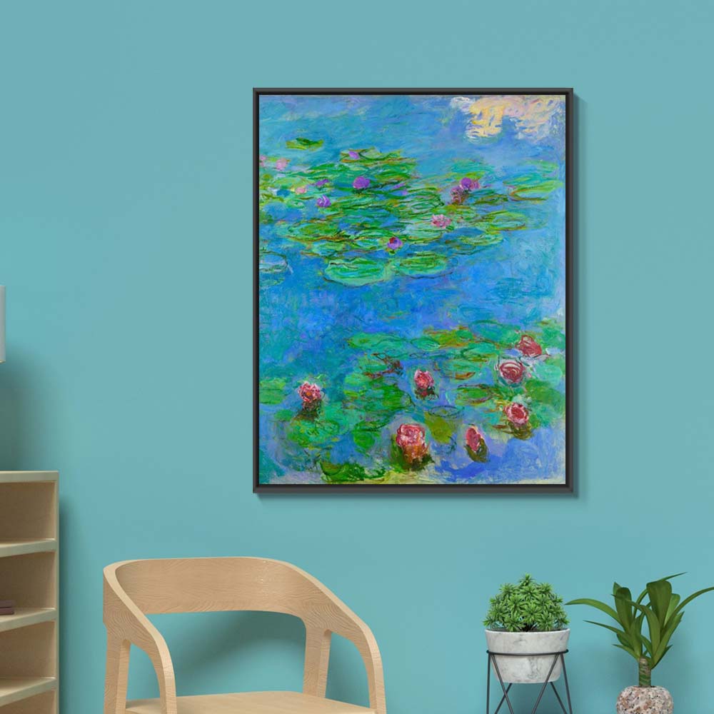 클로드 모네 수련 62 x 78cm 명화 거실 벽 인테리어 대형 캔버스 띄움 액자 - 상세 이미지 4
