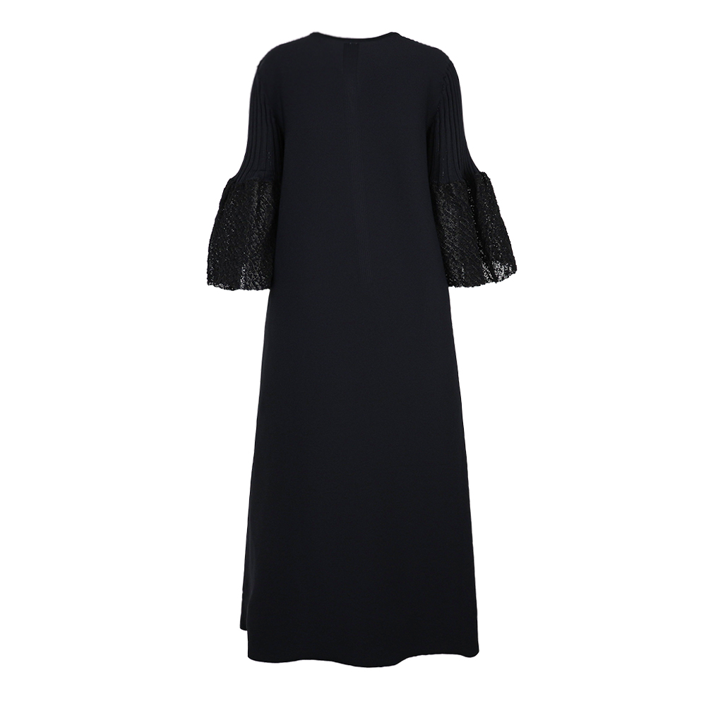 [25SS CFCL] 씨에프씨엘 여성 포터리 오너먼트 벨 슬리브 플레어 드레스 CF009KH108 BLACK - 상세 이미지 2