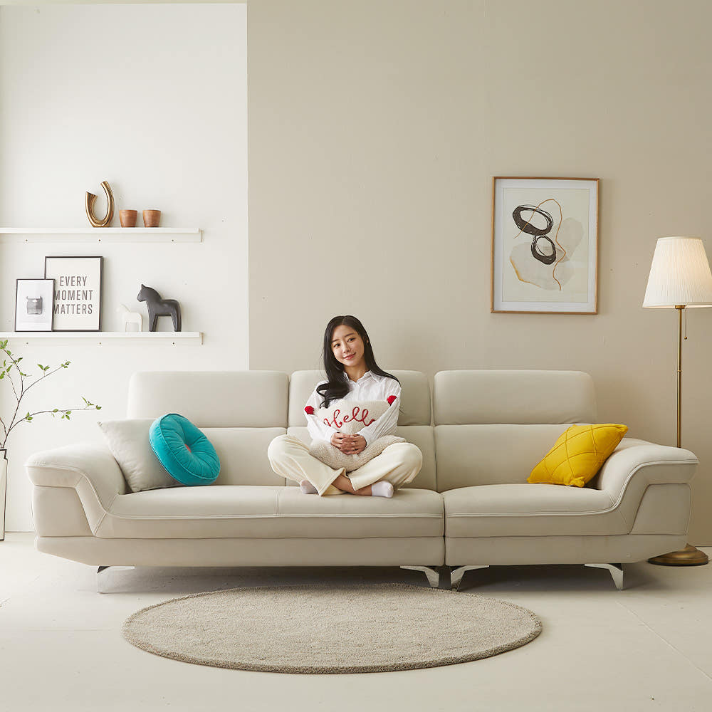 서광퍼니처 에이든 아쿠아텍스 패브릭 이지클린 4인소파