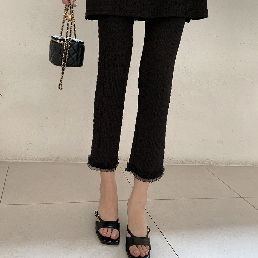 슈비에 레이스 프릴 포인트 링클 팬츠 - 상품 이미지