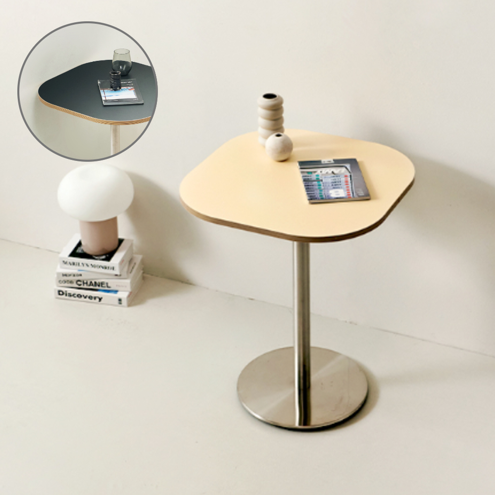 600 감성 곡선 원형 테이블 버터 블랙 소형 카페테이블 스테인리스 인테리어 식탁