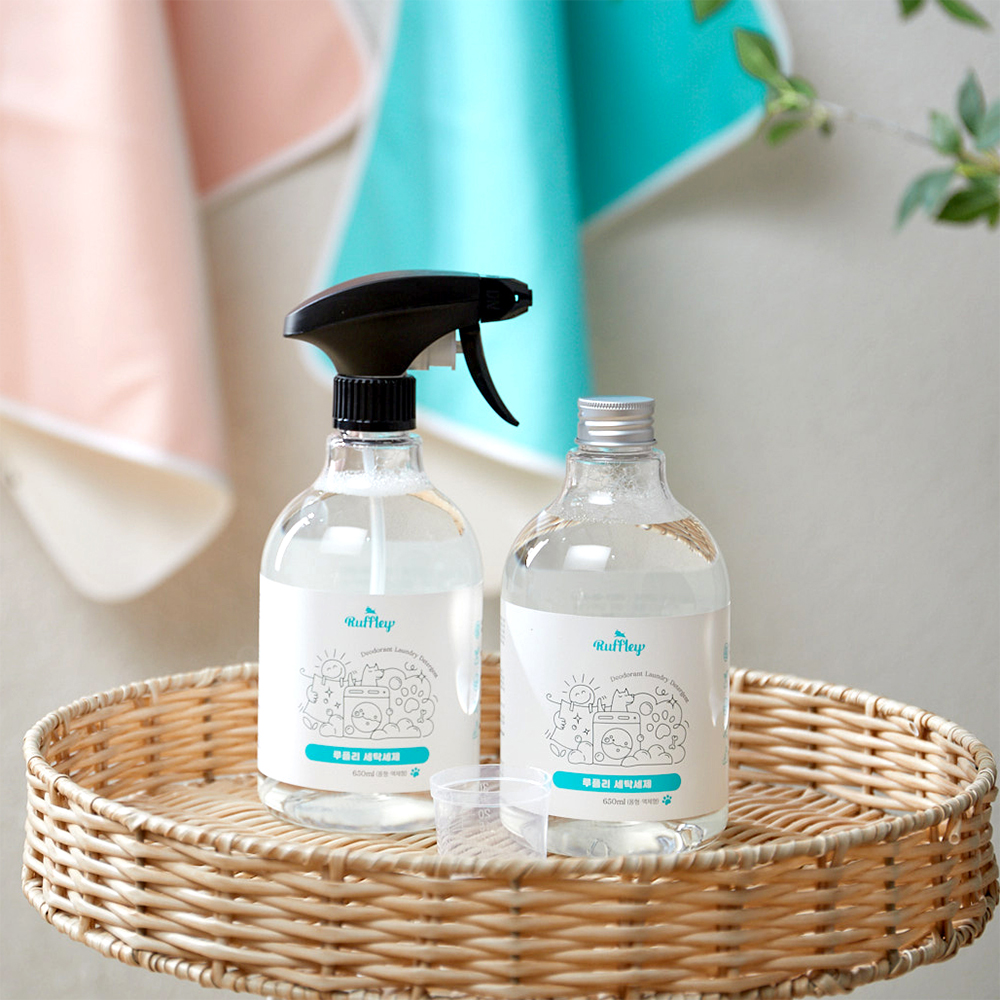 루플리 순식물성 세탁세제 650ml 2병 1set 강아지 고양이 전용 알러지 소변냄새탈취 - 상세 이미지 2