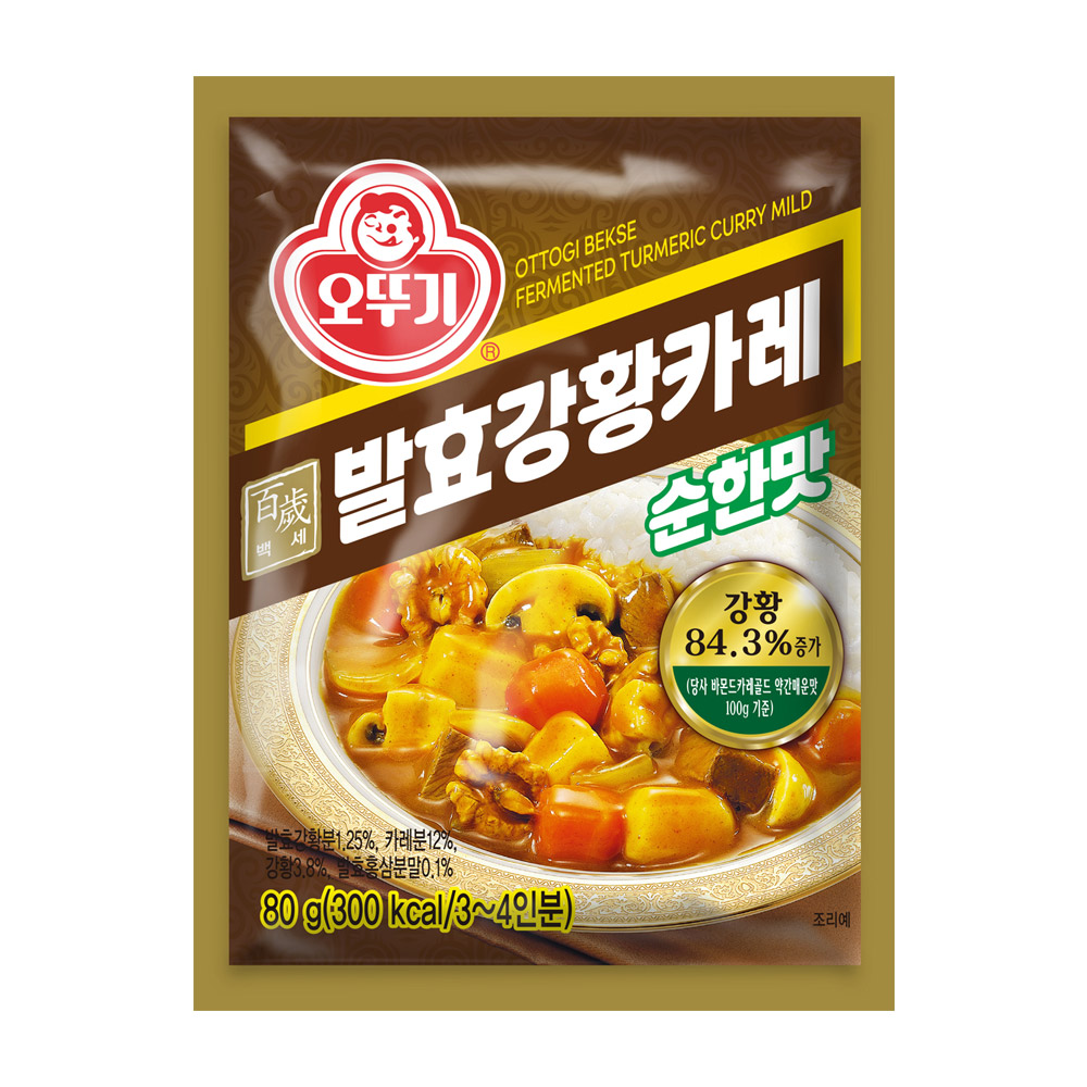 오뚜기 백세발효강황카레 순한맛, 80g, 1개