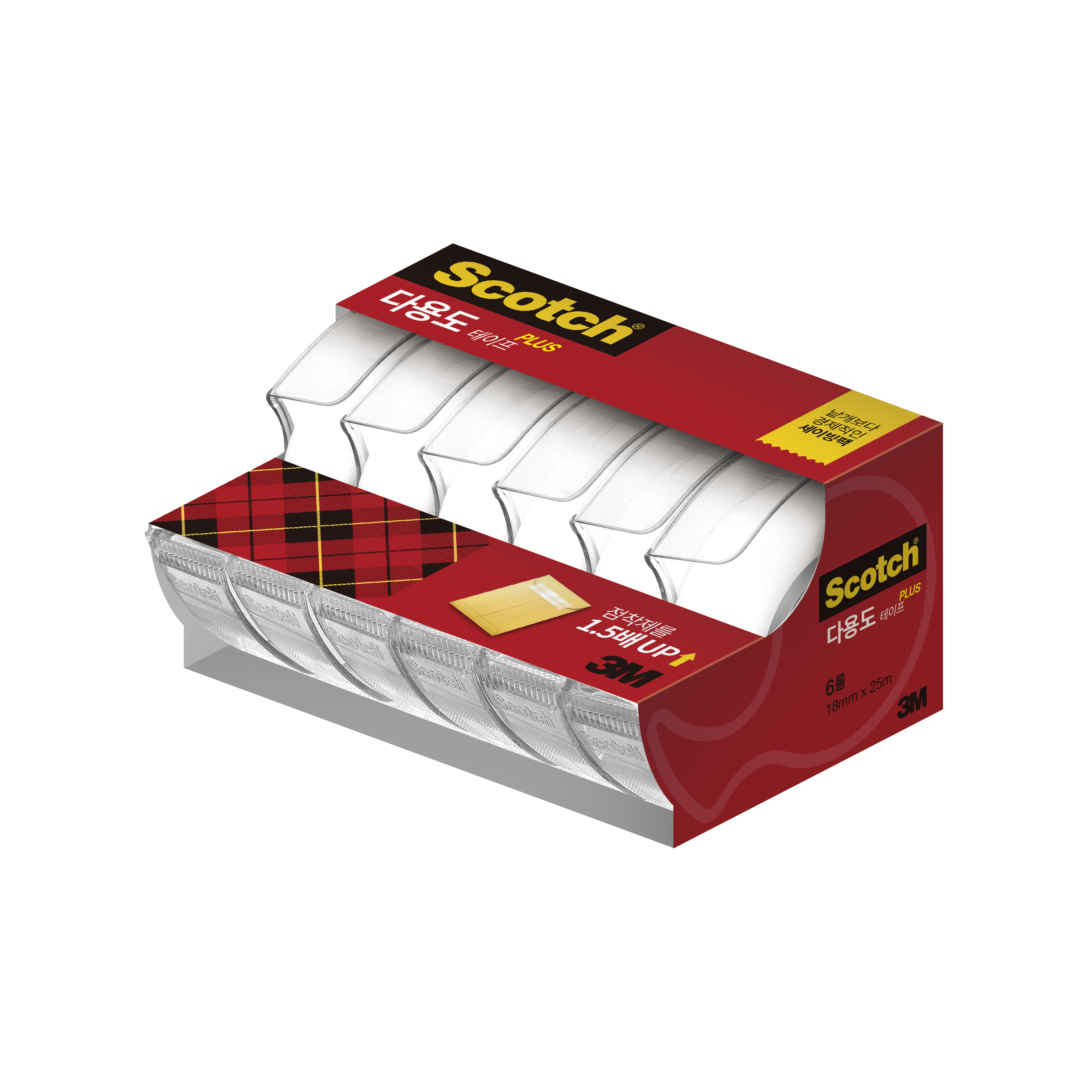 3M 스카치 초강력 다용도 테이프 세이빙팩 18mm-6D(18x25M) - 상품 이미지
