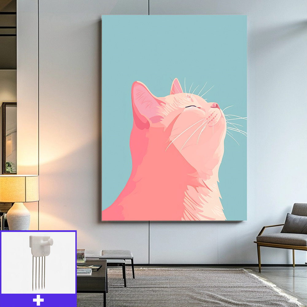 햇살아래냥 고양이 A3 캔버스액자 동물 그림 - 메인 이미지