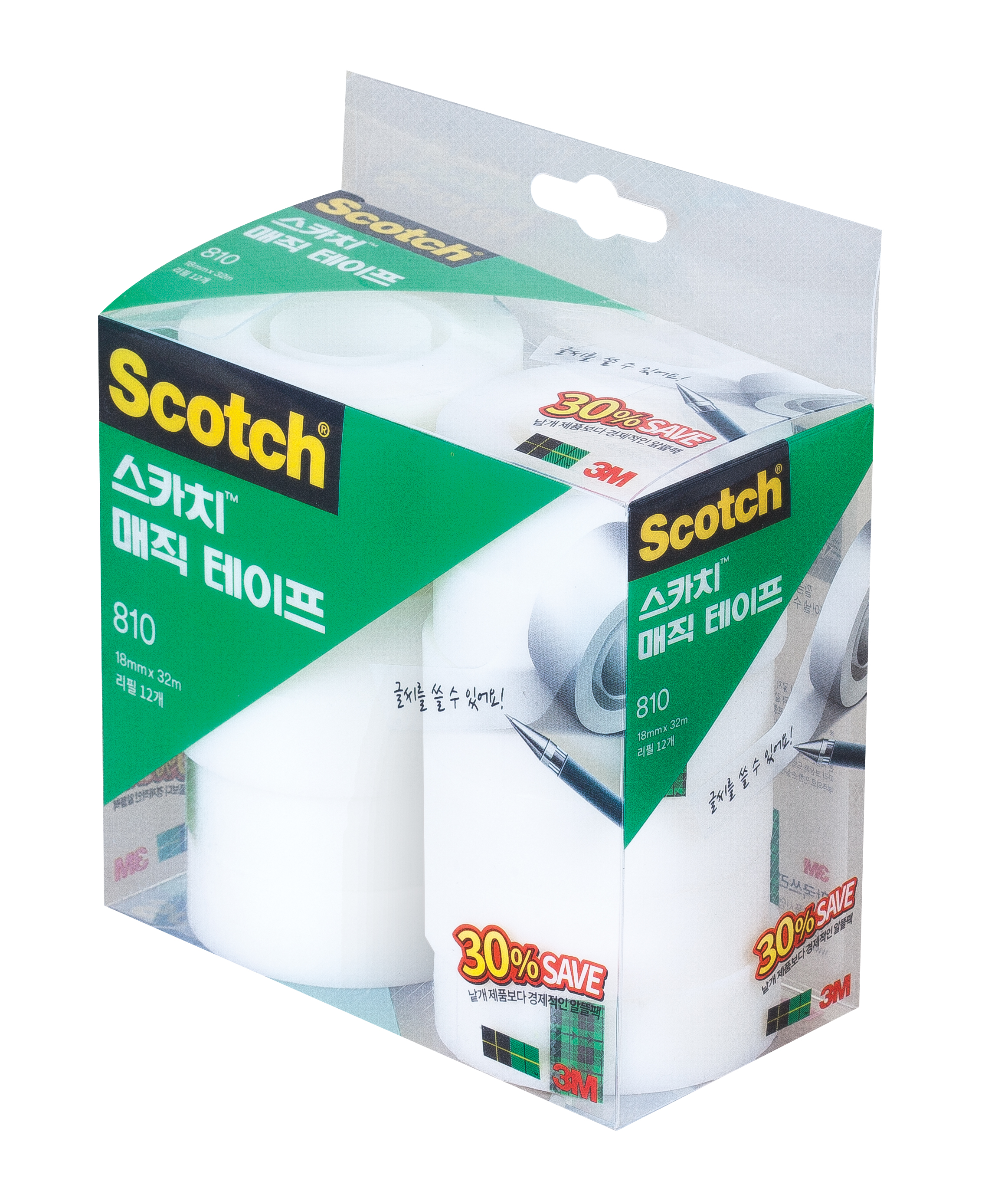 3M 스카치 매직테이프 세이빙팩 810R-12(18X32) - 상품 이미지