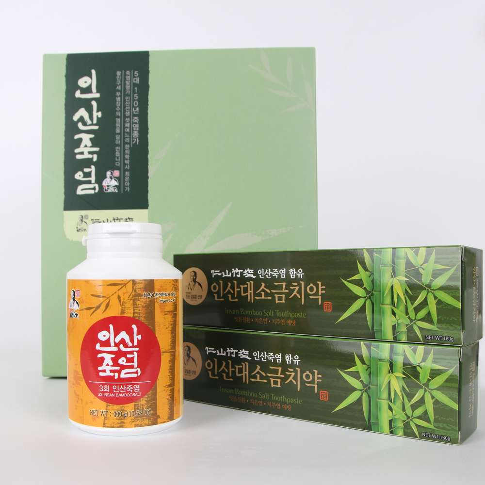 인산죽염 3회 죽염 치약 선물세트 [분말 300g 치약 2개] - 상세 이미지 3