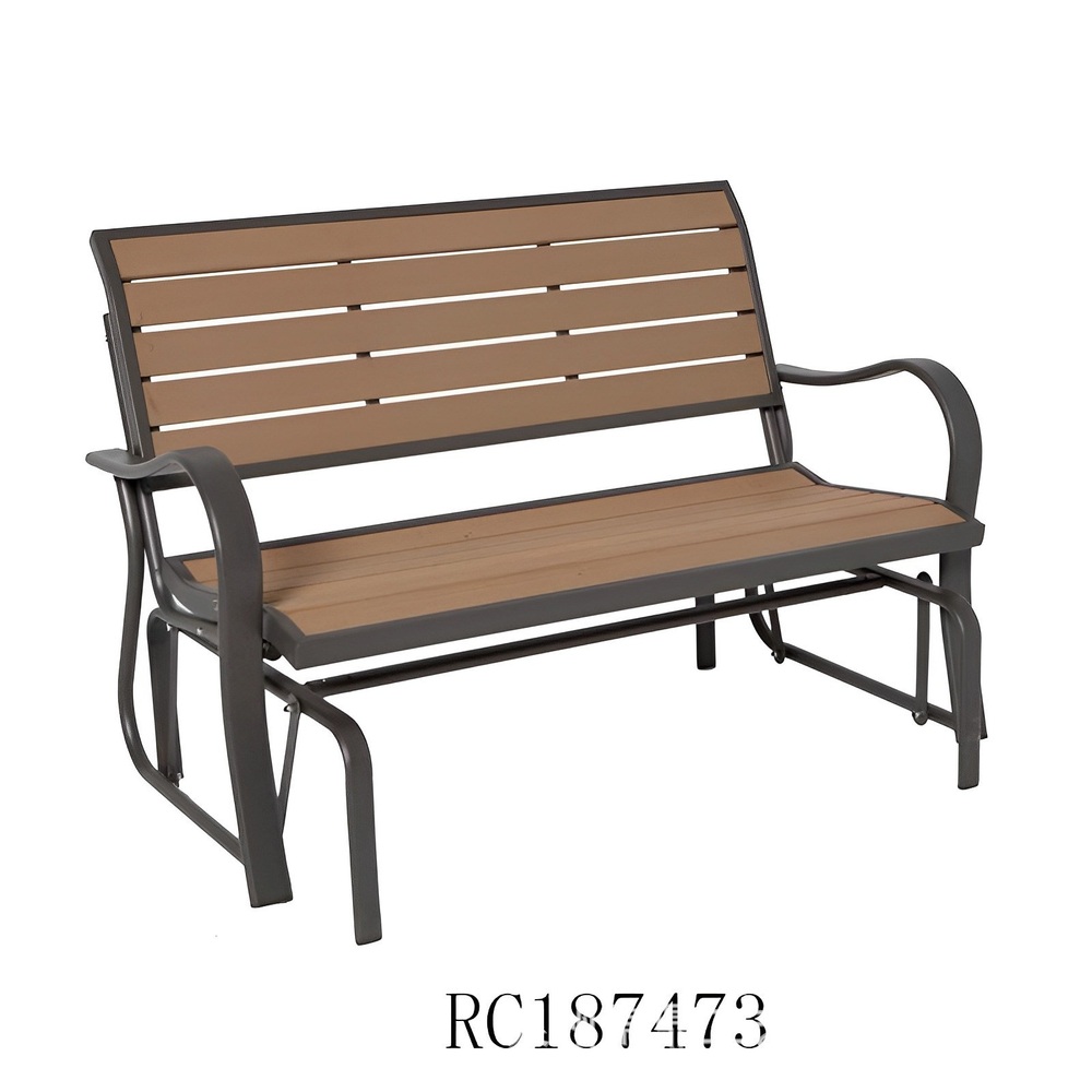 흔들벤치 가든 라운지 3인 등벤치 원목 철재 앞마당 제트 검은 색 121.9x46.9x86.3 - 상세 이미지 2