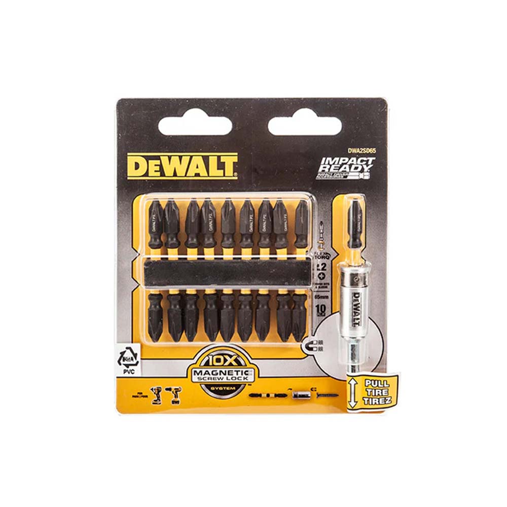 디월트 PH2 양날 토션 드라이버 비트 / 65mm 10pcs DWA2SD65 - 메인 이미지