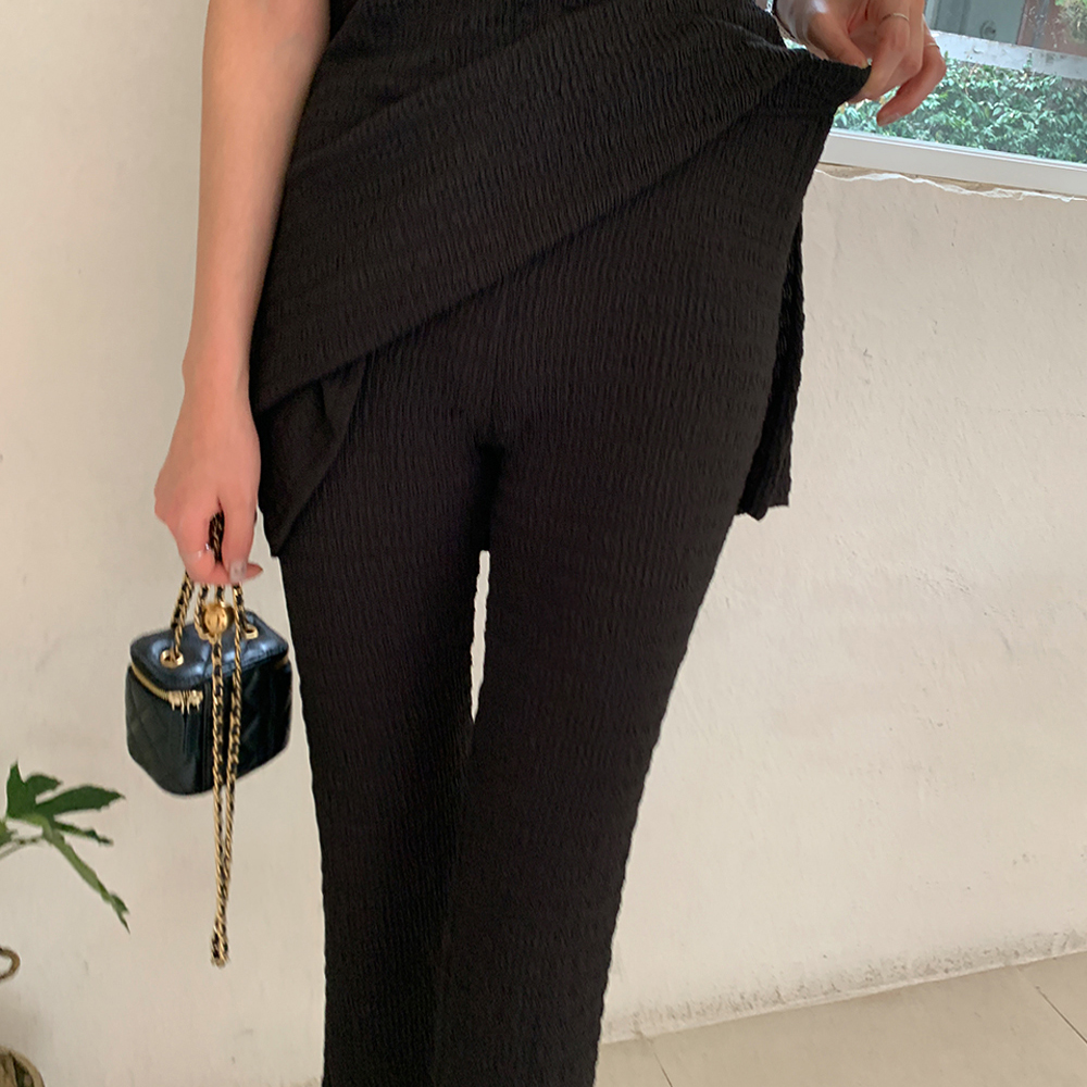 슈비에 레이스 프릴 포인트 링클 팬츠 - 상세 이미지 4