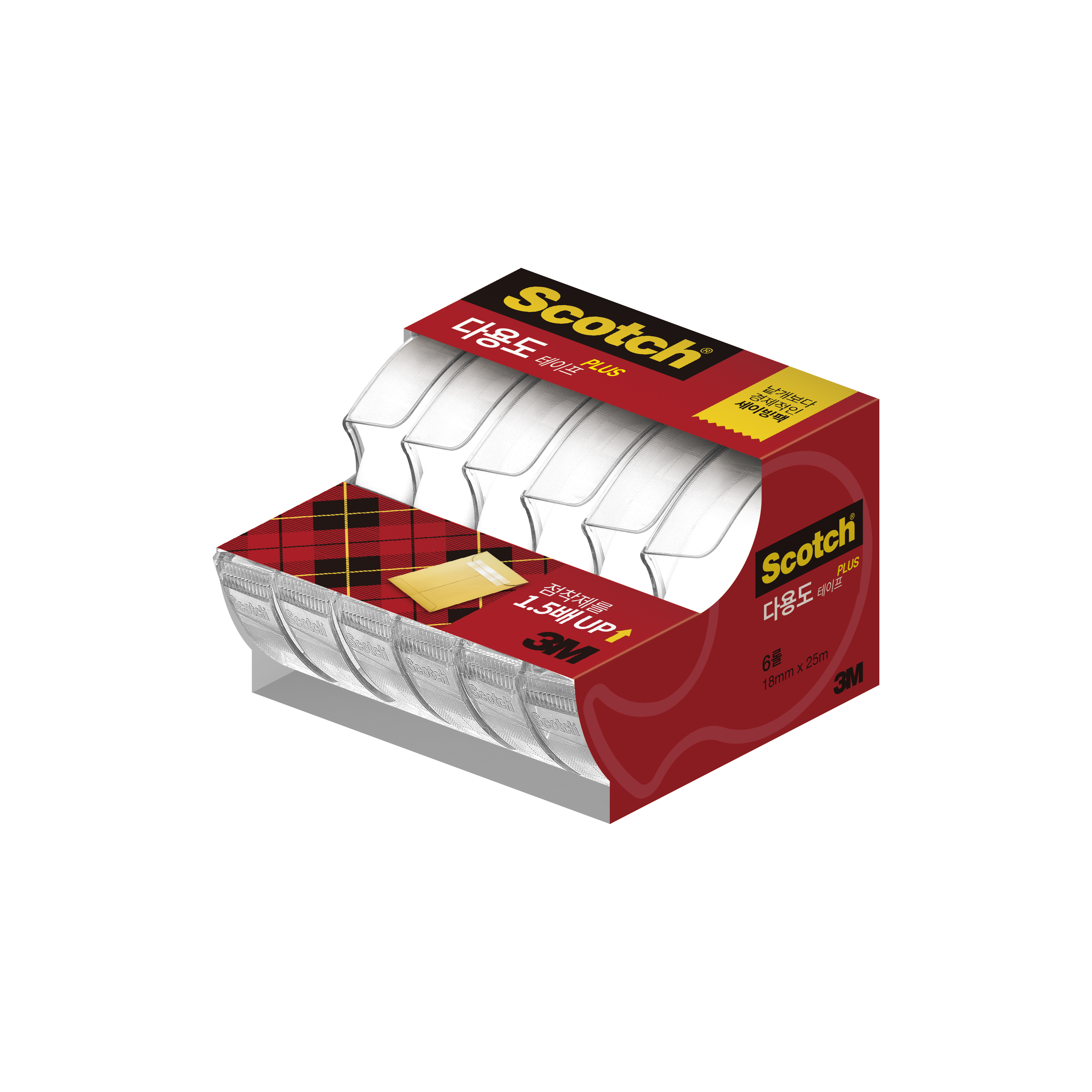 3M 스카치 초강력 다용도 테이프 리필 세이빙팩 12mm-6롤(12x25M) - 상품 이미지