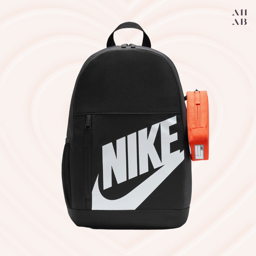 [오늘출발] 나이키 키즈 백팩 가벼운 책가방 초등학생 어린이 학원 보조 소풍 가방 엘리멘탈(블랙-오랜지필통)
