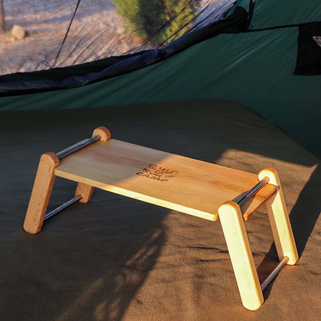 윌데라 캠핑 사이드 테이블 원목 나무각인 보조 미니 경량 우드