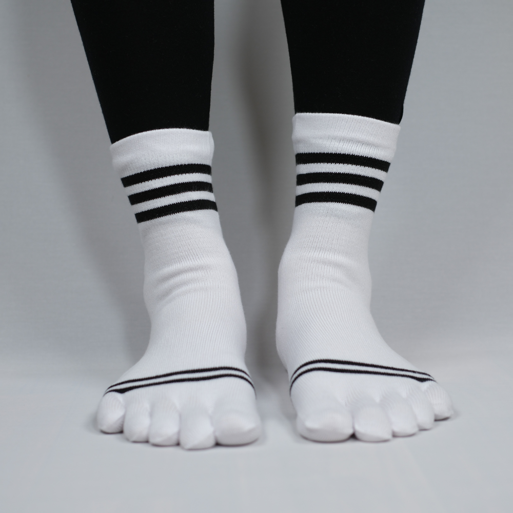 삼선 런닝 스포츠 남자 두꺼운 발가락양말 중목 5켤레 세트 이미지 2