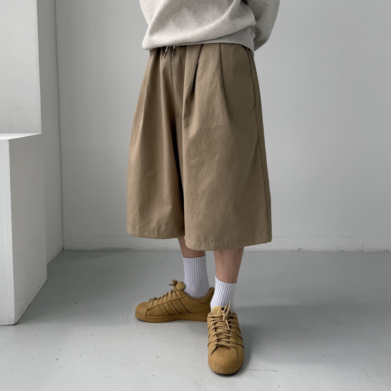 남자버뮤다팬츠 벌룬팬츠 남자와이드반바지 통큰바지 - 상품 이미지